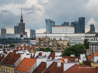 Widok z wieży widokowej na śródmiescie Warszawy Foto Galeria